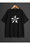 Unisex Y2K Star Spiral Printed Oversized T-Shirt