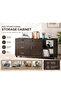 Home Office 100cm Wooden Filing Cabinet with Lock, Bookcase, Drawers & Casters - 8