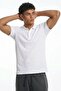 Men's Embroidered Loose Short Sleeve White Polo Neck T-Shirt - 2