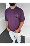 Purple Majestic Horse Premium Oversize Embroidered T-Shirt - 3