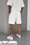 Men's White Pleated Comfortable Fit Summer Modal Shorts Ke-2100 - 2