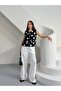 Women's Polka Dot Zippered Linen Vest - 3