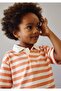 Boy's Striped Polo Collar T-Shirt 2-10 Years Salmon - 2