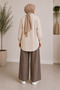Muslin Fabric Wide Leg Trousers - 4