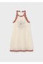 Girl's Floral Detailed Knitted Dress - 4