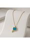 Kly-1052 |   Turquoise Cat Figured Fish Charm Necklace |   Eos Collective - 4