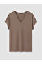 Lcw Everyday Brown V-Neck Women's T-Shirt - 5