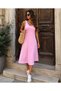 Women's Drawstring Strap Detailed Sleeveless Loose Flared Skirt Summer Midi Dress - 2