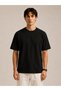 2-Pack Unisex Black-Beige Oversize T-Shirt Set - Crew Neck Basic T-Shirt - 2