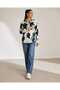 Women's Patterned Cotton Satin Shirt Oversize Comfortable Fit Buttoned - 4