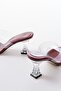 S-618 Burgundy Patent Leather Single Strap Heeled Women's Slippers - 5