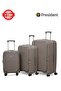 3 Piece Polypropylene Hard-side Luggage Set with TSA Lock | Lightweight Spinner Suitcases with 360° Wheels | Durable Trolley Bags for Secure Travel (Small, Medium, Large) PPZ—DT-L.COFFEE
