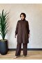 3125 Short Linen Set Brown - 2