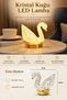 Crystal Swan Led Table Lamp 3 Colors Illuminated Decorative Lighting - 3