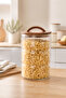 2500 ml Acacia Lid Glass Jar with Handle – Large Storage Container with Wooden Lid and Handle - 6