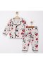 100% Cotton Long Sleeve Buttoned Seasonal Cute Panda Patterned Soft Textured Bottom Top Girls Boys Unisex Baby Pajama Set - 2