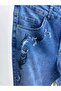 Plus Size Stoned Denim Women's Trousers - 3