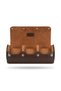 Premium Brown Leather 3-Roll Watch Box |   Luxury Travel Type Watch Case and Organizer - 3