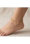 Gold Color Women's Anklet with Fish Figure and Zircon Stone Detail