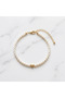 Pearl Beaded Heart Figured Gold Color Women's Anklet - 4