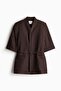 Short-sleeved linen-blend blazer - 6