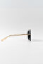 Barre Large Size Black Sunglasses Oversize Gold Metal Detailed Striped Top Modern Pilot Uv400 - 5