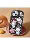 iPhone 13 Compatible Case Camera Protector Black Silicone Couple Phone Case with Kitty Pattern - 2