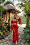 Madonna Collar Crop Slit Lace Skirt Set - 3