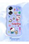 Oppo A60 Compatible Case Camera Protector Blue Silicone Couple Phone Case Kitty Pattern - 2