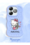 Infinix Smart 8 Compatible Case Camera Protector Blue Silicone Couple Phone Case Kitty Pattern - 2