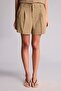 Normal Waist Short Leg Linen Blend Light Khaki Shorts I1213Ax26Hs - 2