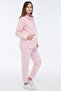 Pregnant Women's Cotton Hooded Maternity Tracksuit Set Pink-26202 - 3