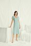 Light Green Stylish Nightgown, Women's Lace Viscose Home Dress, V-Neck Draped Short-Sleeved Nightgown, One-Piece Sleepwear