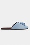 Nella Bebe Blue Genuine Suede Leather Tassel Detail Flat Sole Women's Slippers - 5