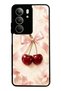 Realme C75 Glossy Phone Case with Cherry Pearl Ribbon Design