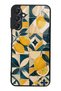 Samsung A24 Glossy Phone Case with Mediterranean Lemon Mosaic Design