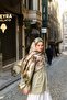 Allure Abstract Floral Pattern Tencel Shawl - Khaki Mink - 2