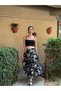 Vera Asymmetric Floral Midi Skirt Women's Black - 7