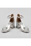 (Serrace) Thick Short Heeled Single Band Women's Sandals Silver - 4