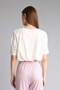 100% Cotton Crew Neck Short Sleeve Off Shoulder Ecru Crop T-Shirt I1128Ax26Au - 5