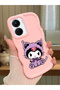 Vivo Y16 Compatible Case Camera Protector Pink Silicone Couple Phone Case Kuromi Pattern