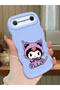 Tecno Pova Slim Compatible Case Camera Protector Blue Silicone Couple Phone Case Kuromi Pattern