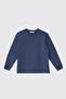 Boy's Long Sleeve Crew Neck Indigo T-Shirt