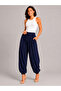Women's Modal Fabric Shalwar Cut High Waist Pocketed Elastic Cuffed Loose Trousers Style Sweatpants - 3