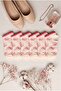 Women's Cream Pink 5-Piece Patterned Women's Socks Set - Soft Cotton