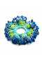 Blue Coral Handmade Knitted Scrunchie Hair Clip |   Large Size Hair Clip with Bead Detail