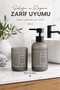 Matte Glass 2-Piece Bathroom Soap Dispenser Set Liquid Soap Dispenser and Toothbrush Holder Modern Bathroom Accessory with Black Pump 350 ml - 3