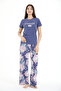 Women's Floral Patterned 100% Viscose Pajama Set - 6