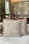 Botanical Bird Motif Fringed Pillowcase - Floral Country Beige Ecru Mink Tassel Throw Pillow Cover - 3