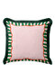 Modern Striped Stylish Fringed Pillow Cover - Wave Form Bohemian Pink Black Tassel Throw Pillow Cover - 7